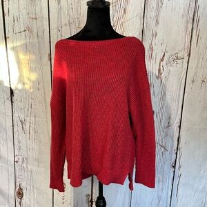 Lauren Ralph Lauren Rich Red Scoop Neck Sweater